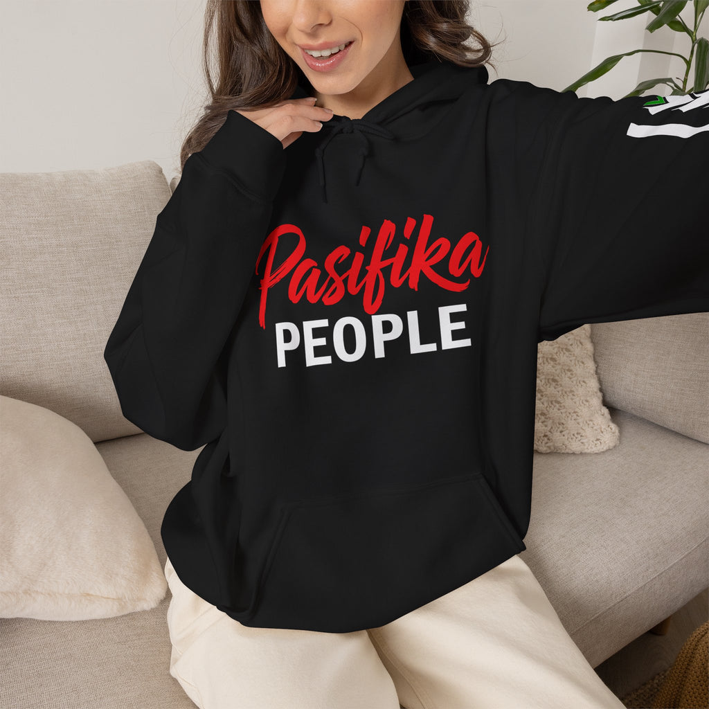 Pasifika People Hoodie — Pacific Island Pride Pullover with Tribal Sleeve Stripe