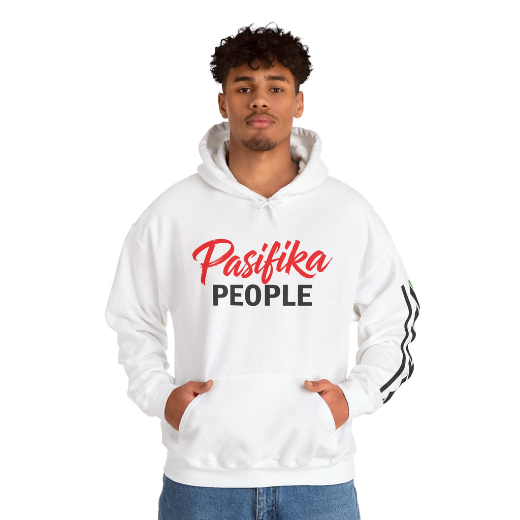 Pasifika People Hoodie — Pacific Island Pride Pullover with Tribal Sleeve Stripe