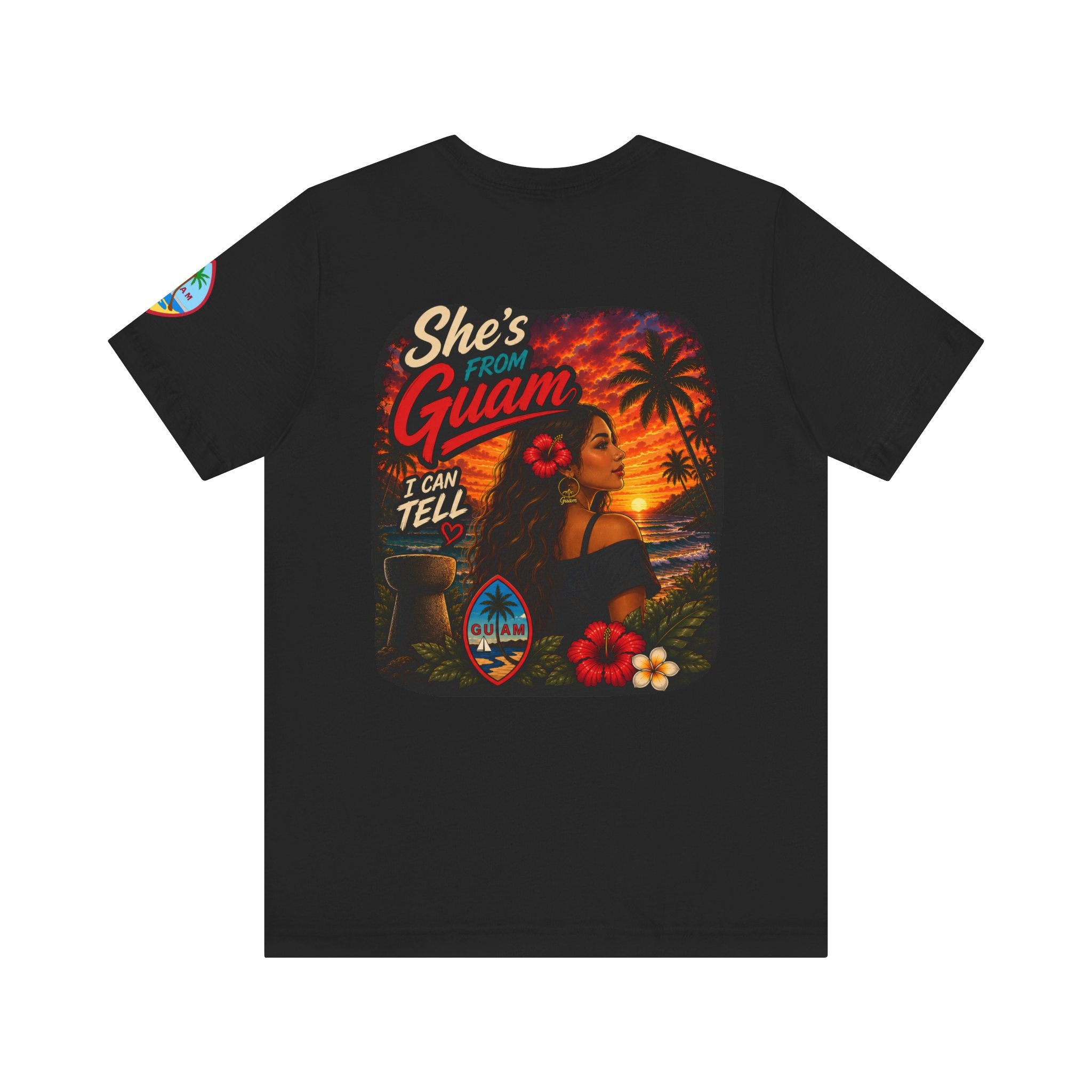She's From Guam T-Shirt – Tropical Island Sunset Graphic Tee