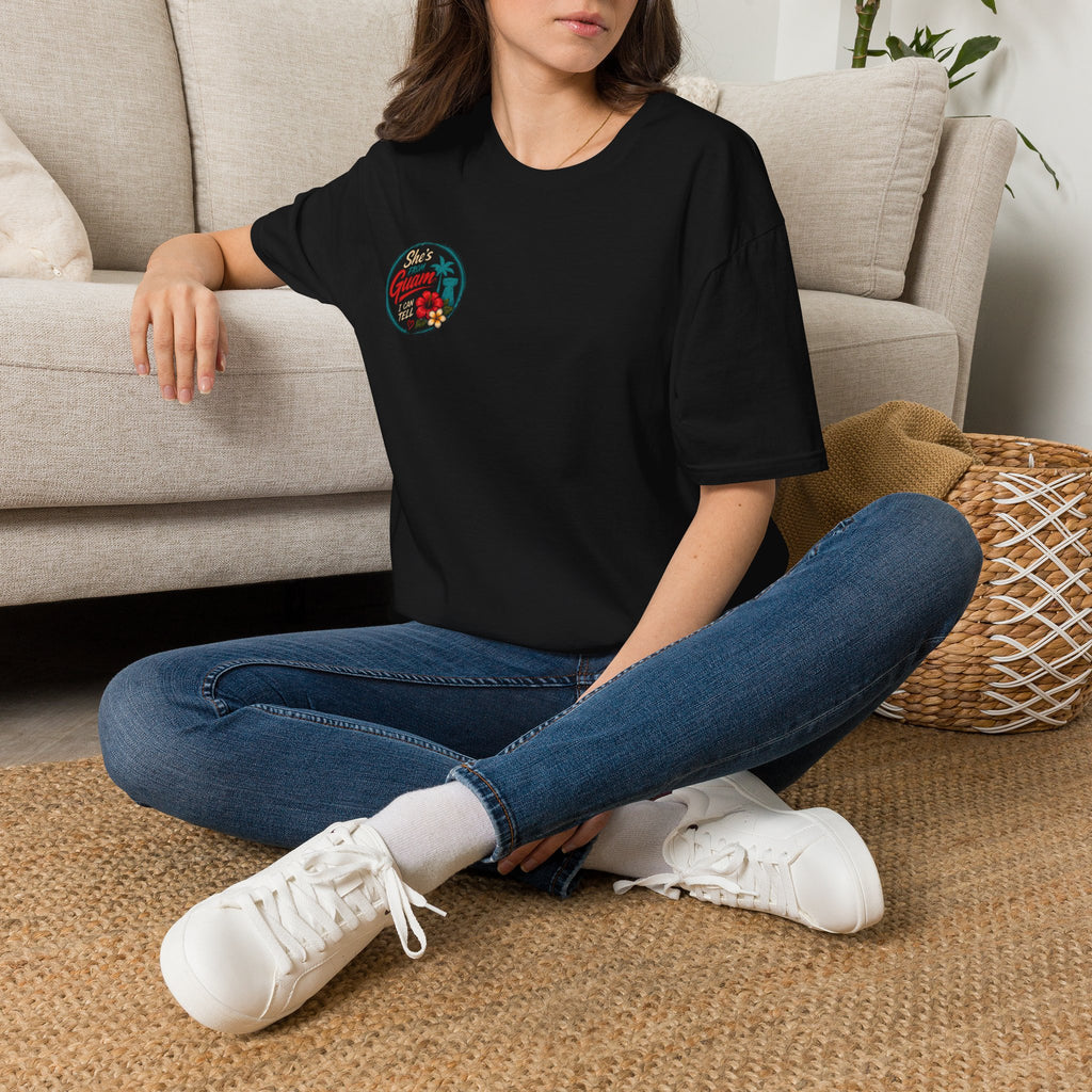 She's Guam Vintage Floral T-Shirt — Tropical Island Pride Tee