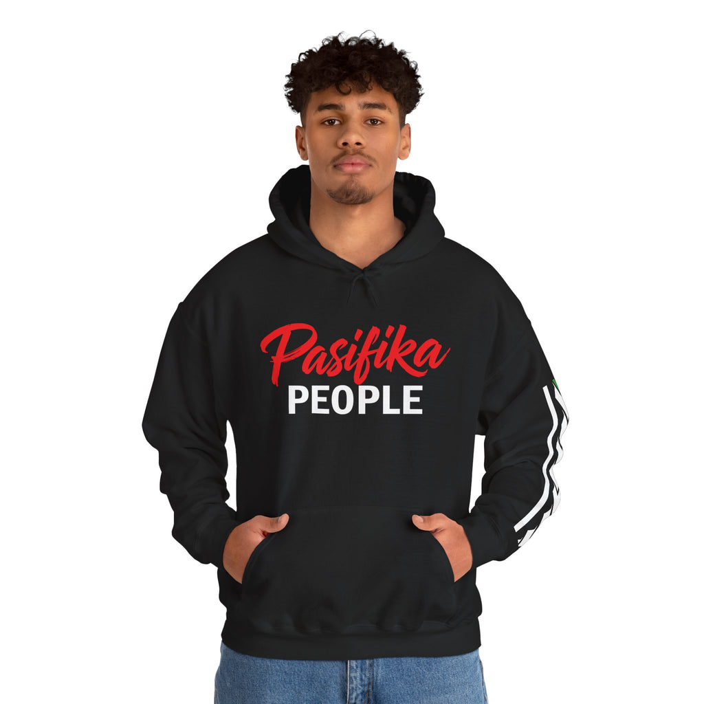 Pasifika People Hoodie — Pacific Island Pride Pullover with Tribal Sleeve Stripe