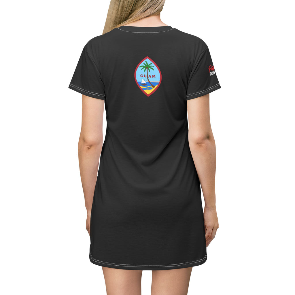 Island-Loving Women’s T-Shirt Dress — “Pasifika People” Sunset Beach Graphic
