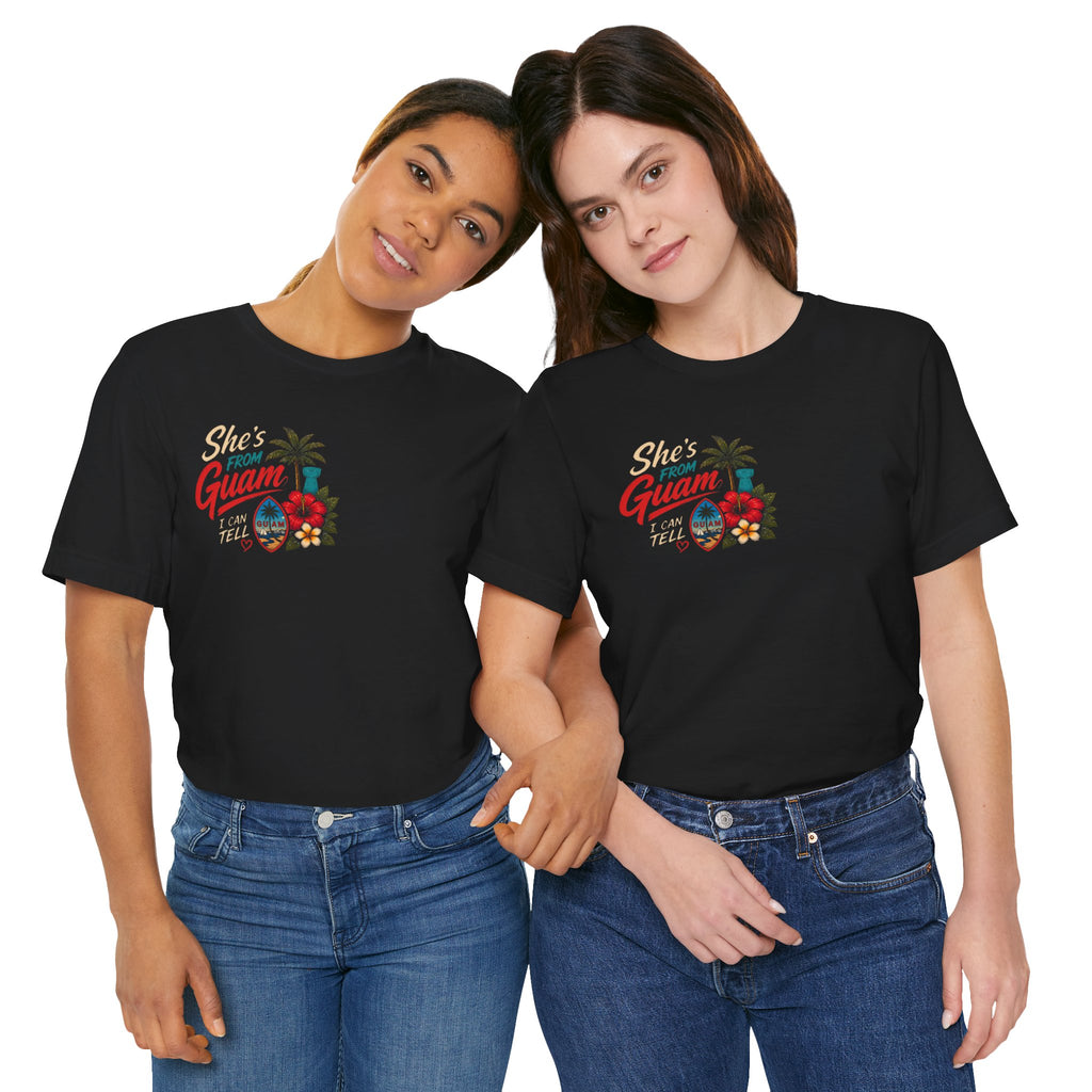 She's From Guam T-Shirt – Tropical Island Sunset Graphic Tee
