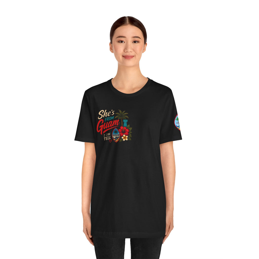 She's From Guam T-Shirt – Tropical Island Sunset Graphic Tee
