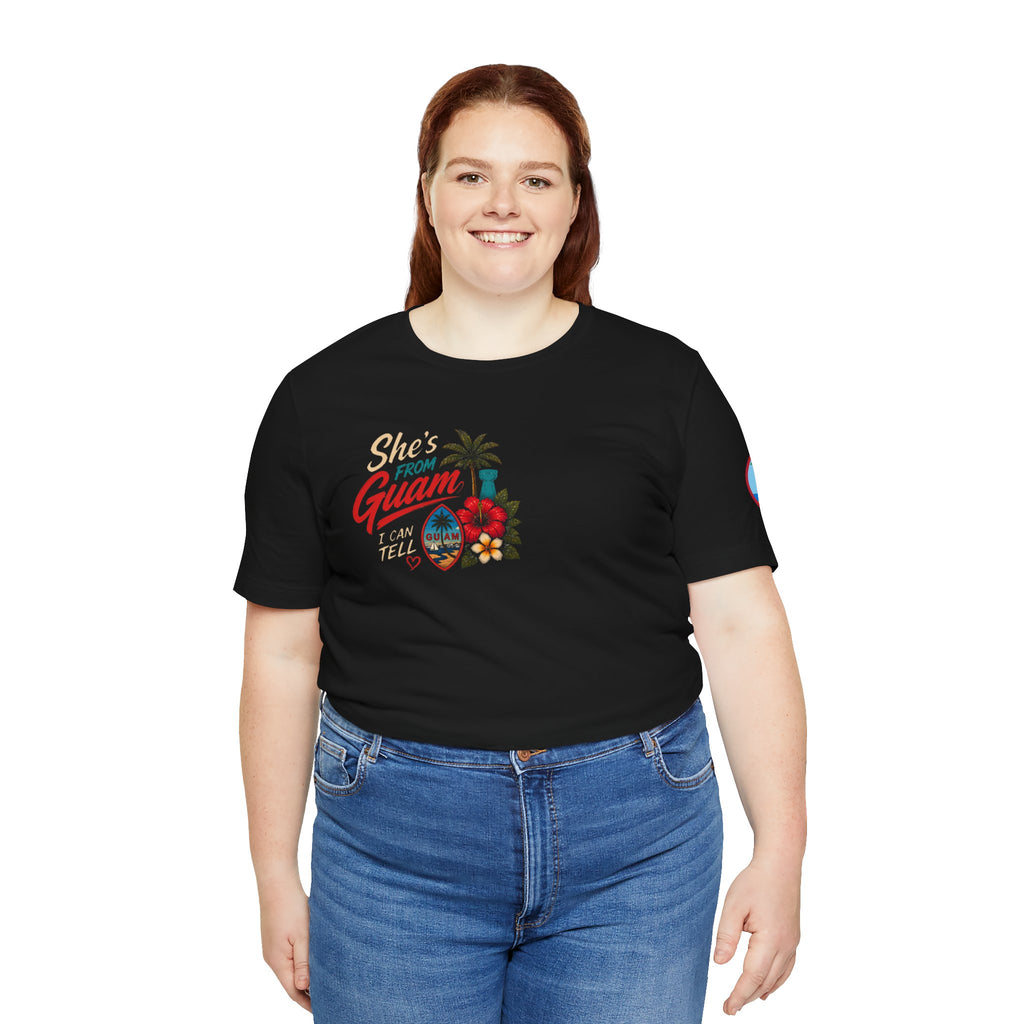 She's From Guam T-Shirt – Tropical Island Sunset Graphic Tee