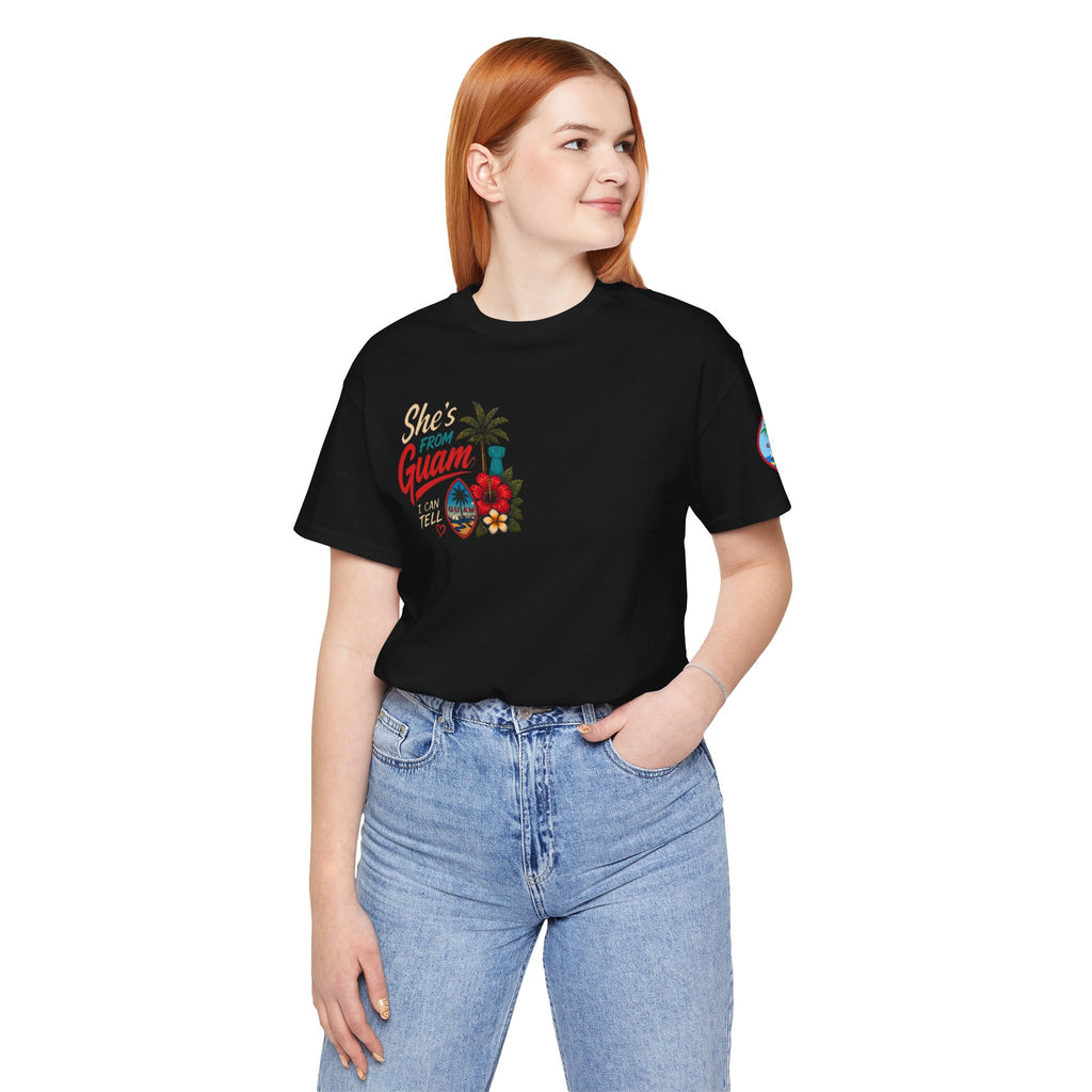 She's From Guam T-Shirt – Tropical Island Sunset Graphic Tee