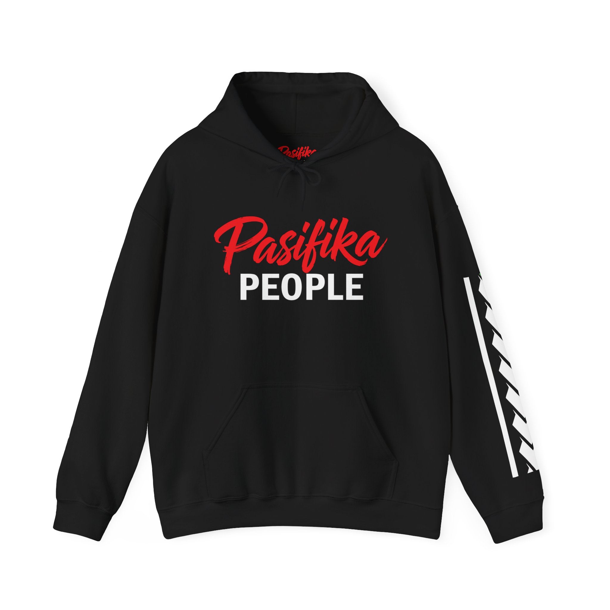 Pasifika People Hoodie — Pacific Island Pride Pullover with Tribal Sleeve Stripe
