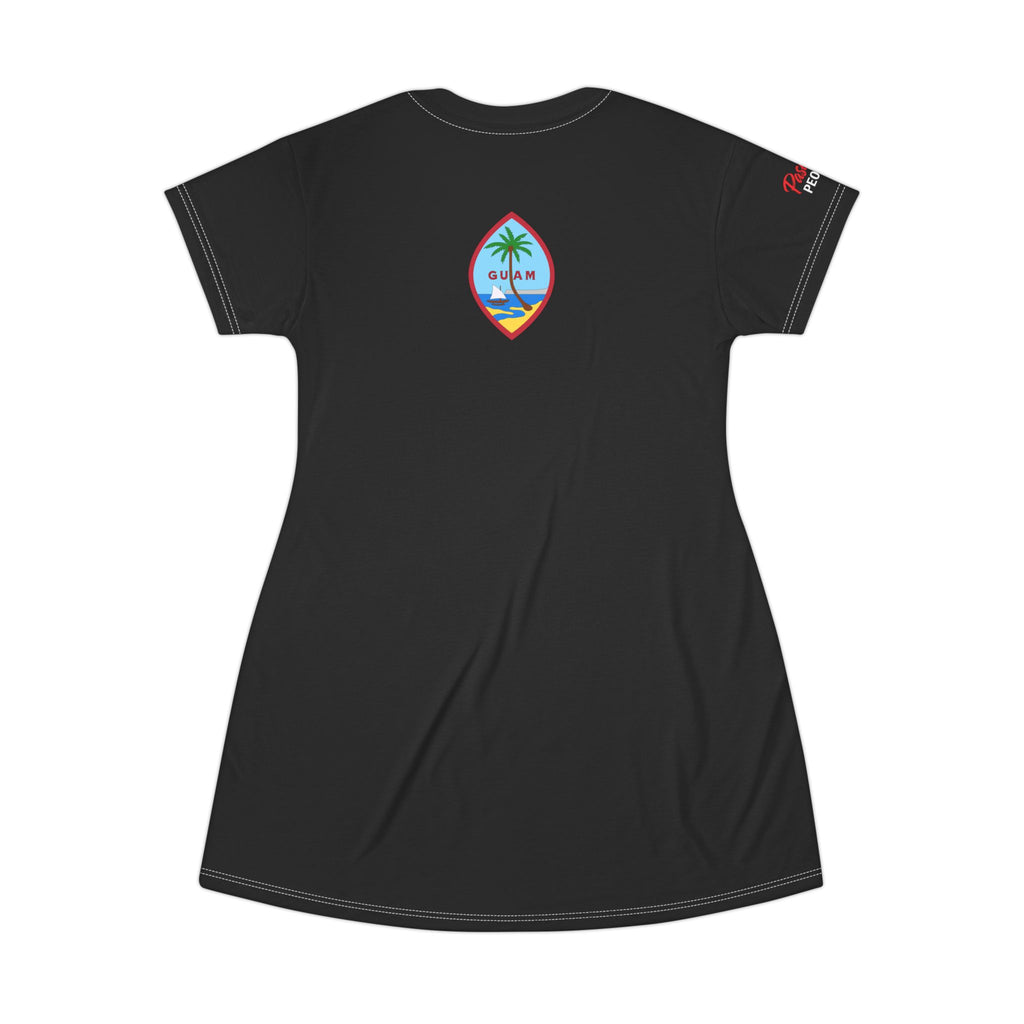 Island-Loving Women’s T-Shirt Dress — “Pasifika People” Sunset Beach Graphic