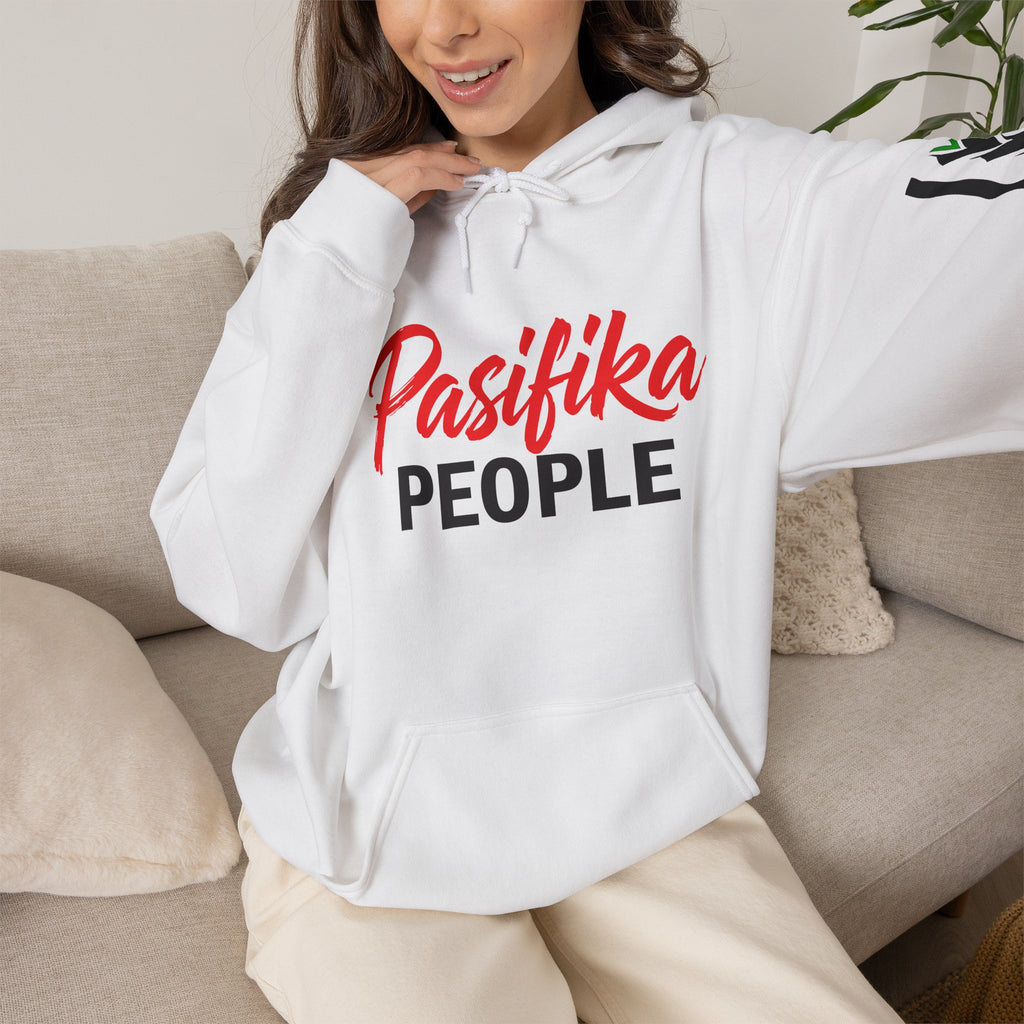 Pasifika People Hoodie — Pacific Island Pride Pullover with Tribal Sleeve Stripe