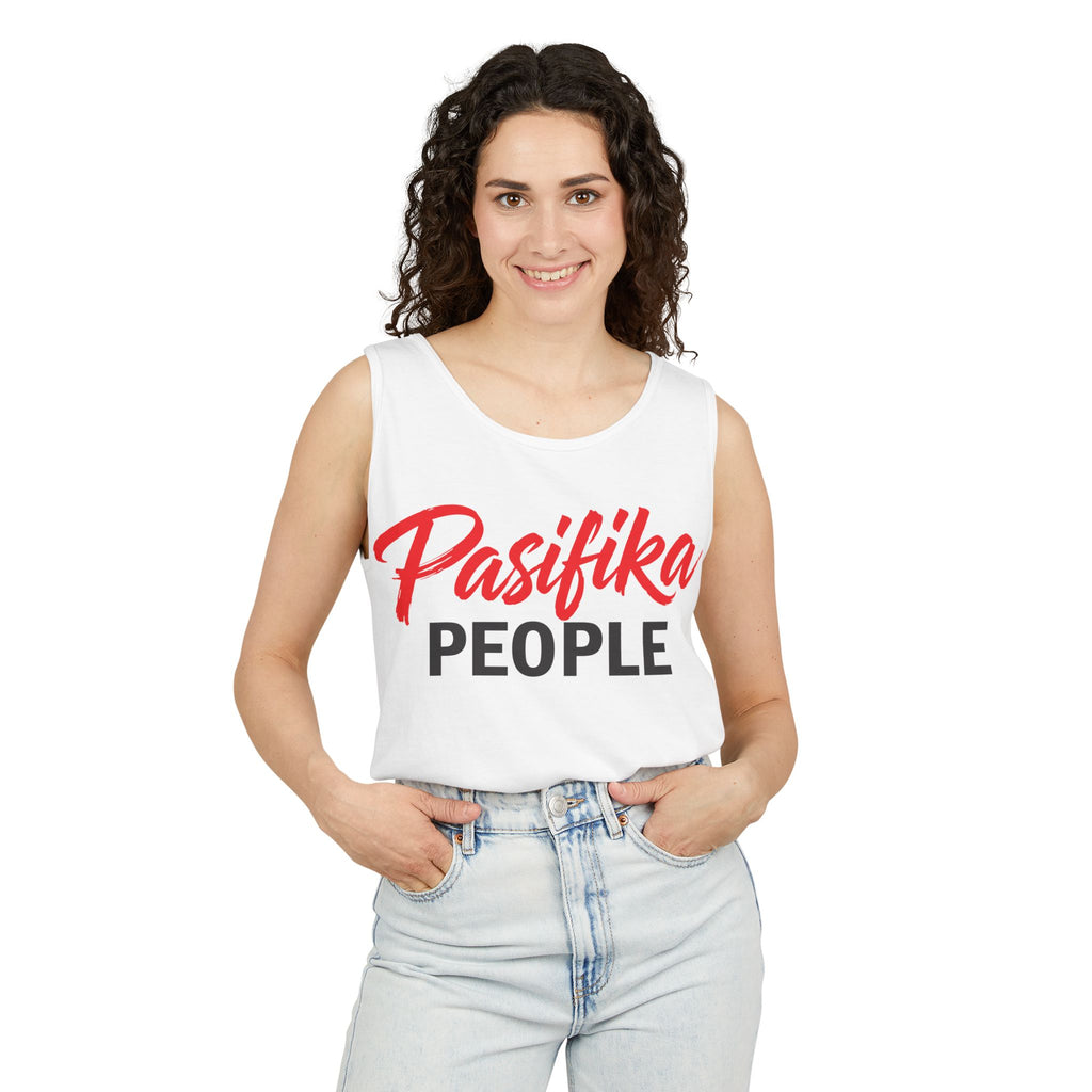 Pasifika People Tank Top — Pacific Island Palm & Sail Design