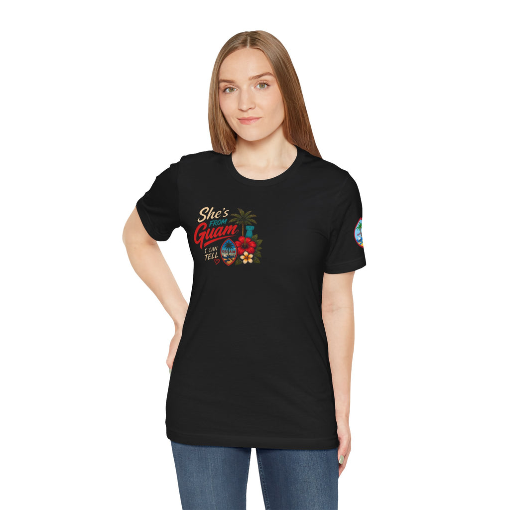 She's From Guam T-Shirt – Tropical Island Sunset Graphic Tee