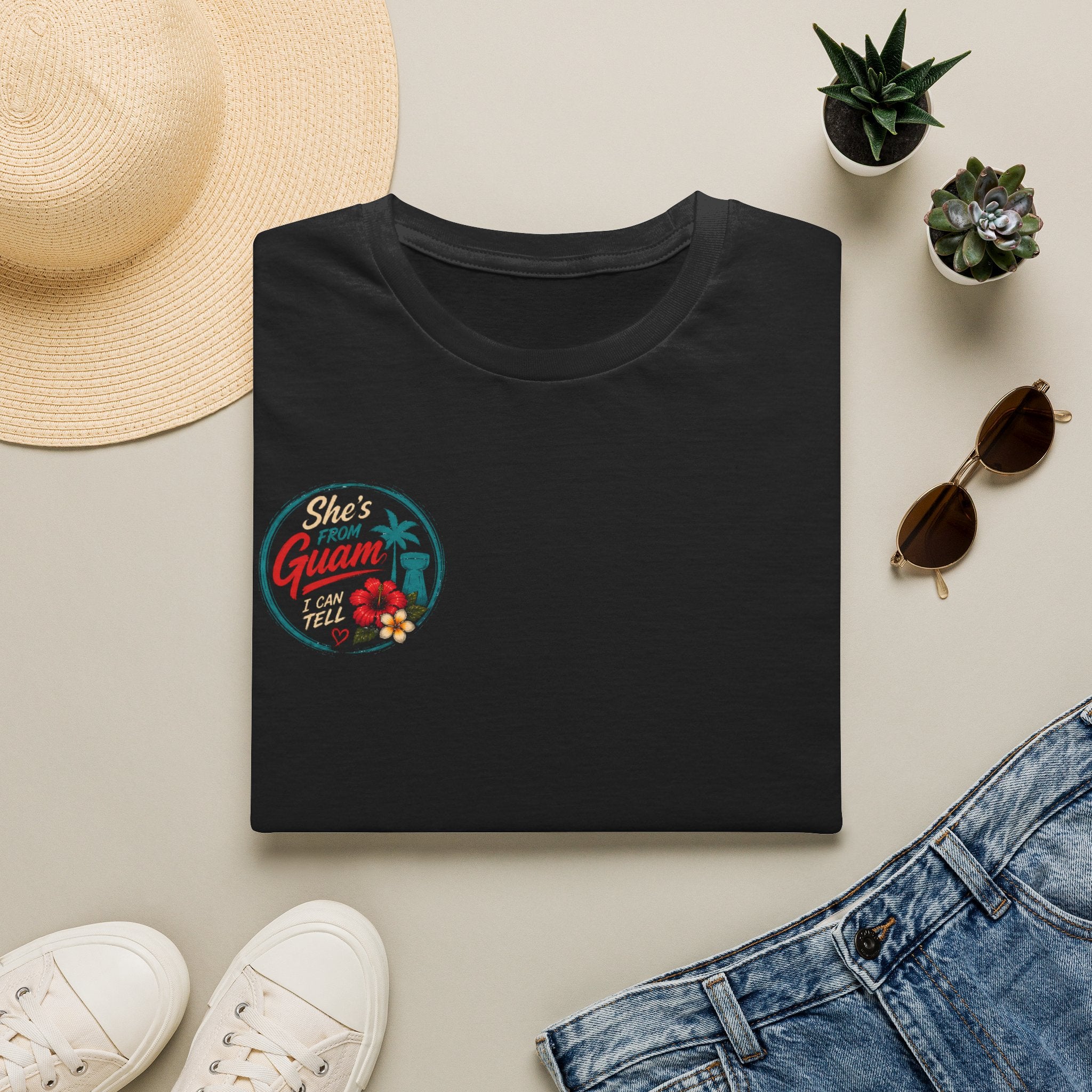 She's Guam Vintage Floral T-Shirt — Tropical Island Pride Tee