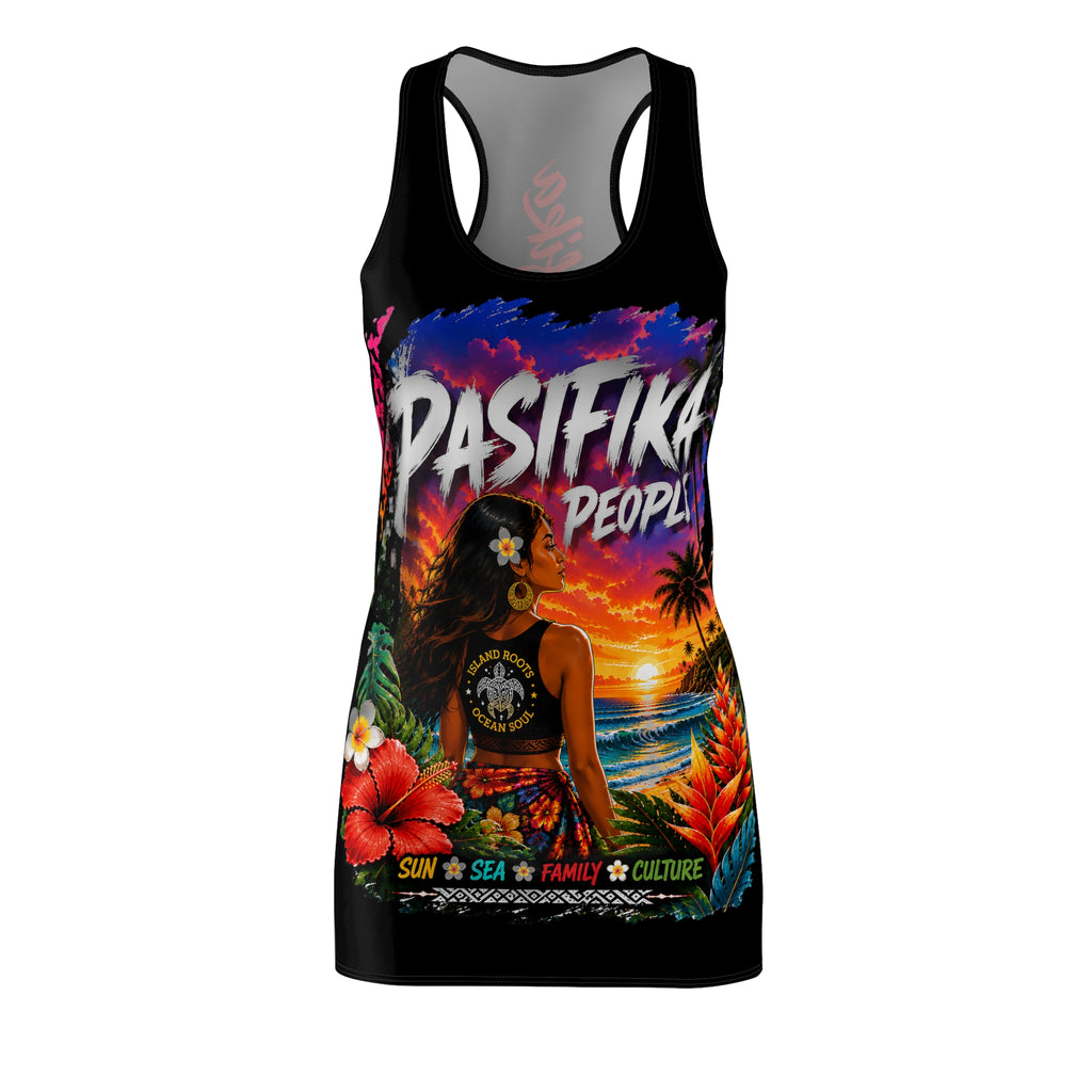 Pasifika People Tropical Sunset Racerback Dress