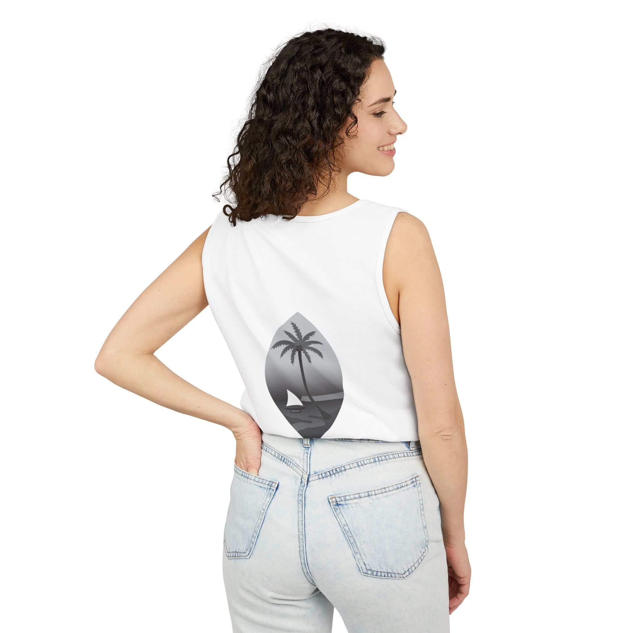 Pasifika People Tank Top — Pacific Island Palm & Sail Design
