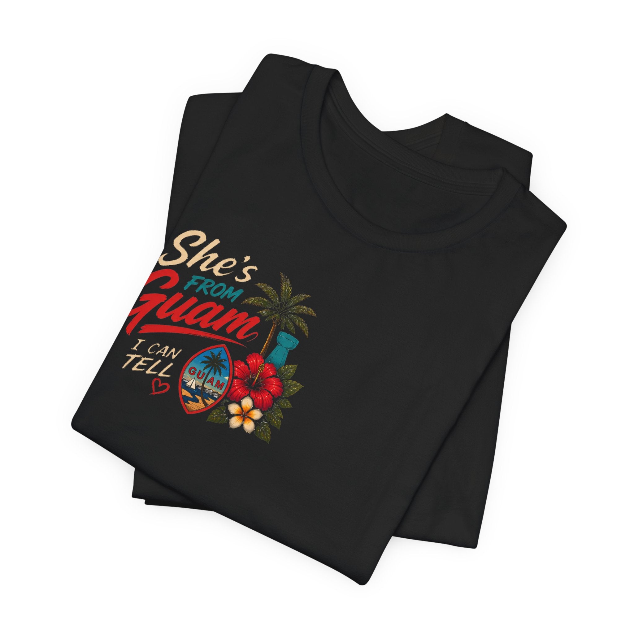She's From Guam T-Shirt – Tropical Island Sunset Graphic Tee