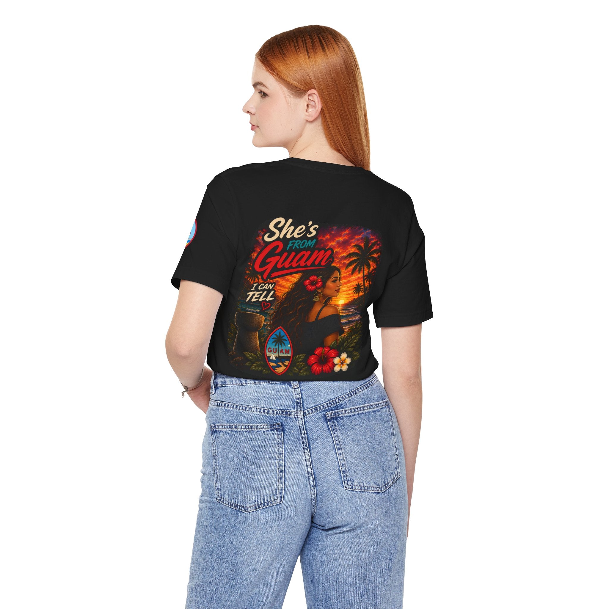 She's From Guam T-Shirt – Tropical Island Sunset Graphic Tee