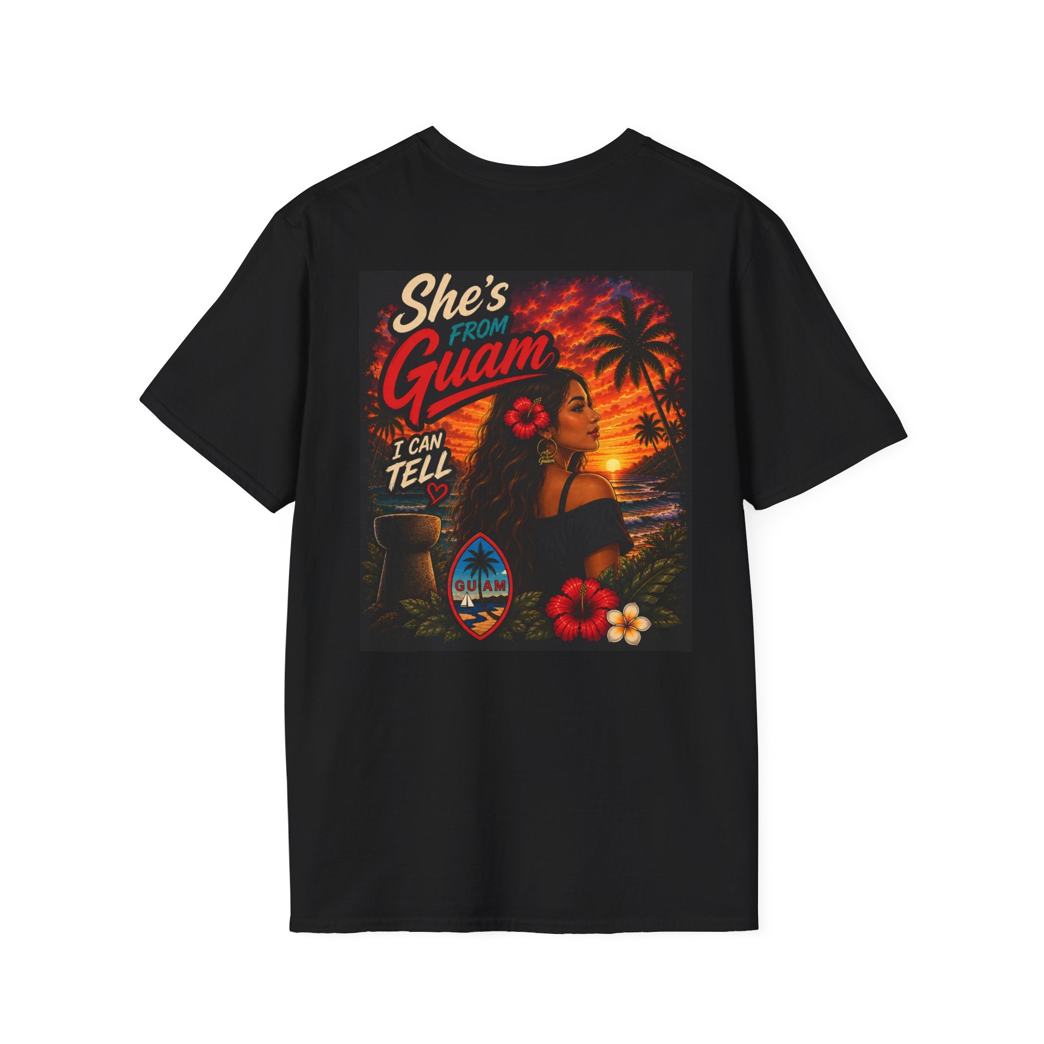 She's Guam Vintage Floral T-Shirt — Tropical Island Pride Tee