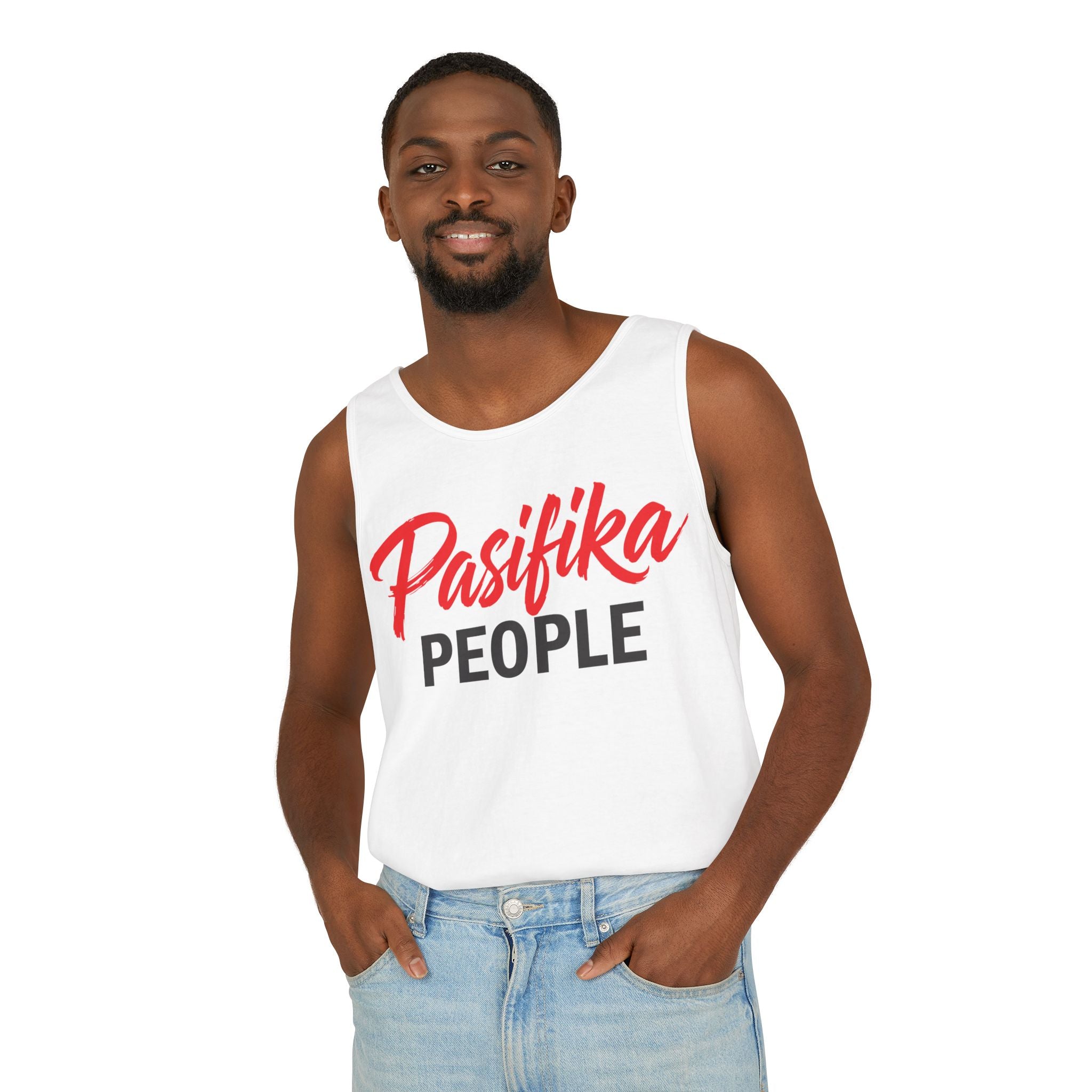 Pasifika People Tank Top — Pacific Island Palm & Sail Design