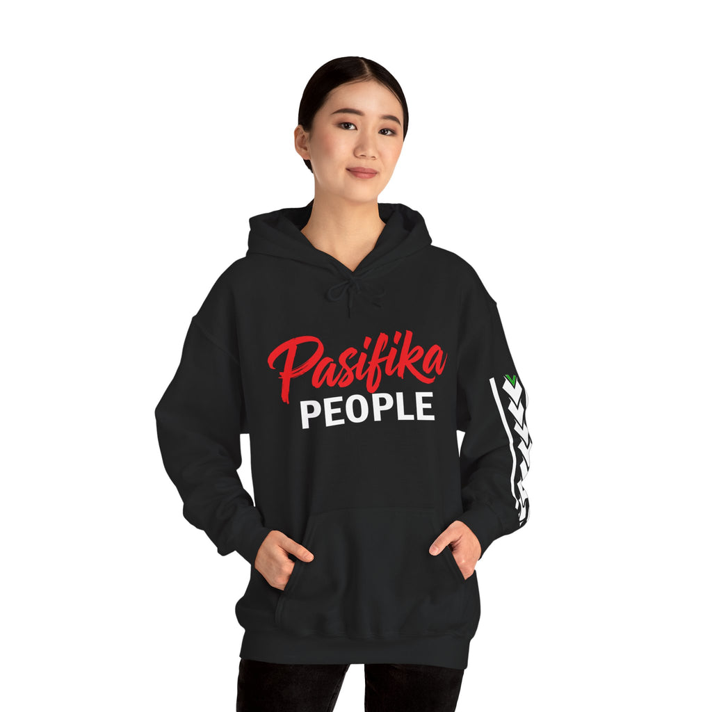 Pasifika People Hoodie — Pacific Island Pride Pullover with Tribal Sleeve Stripe