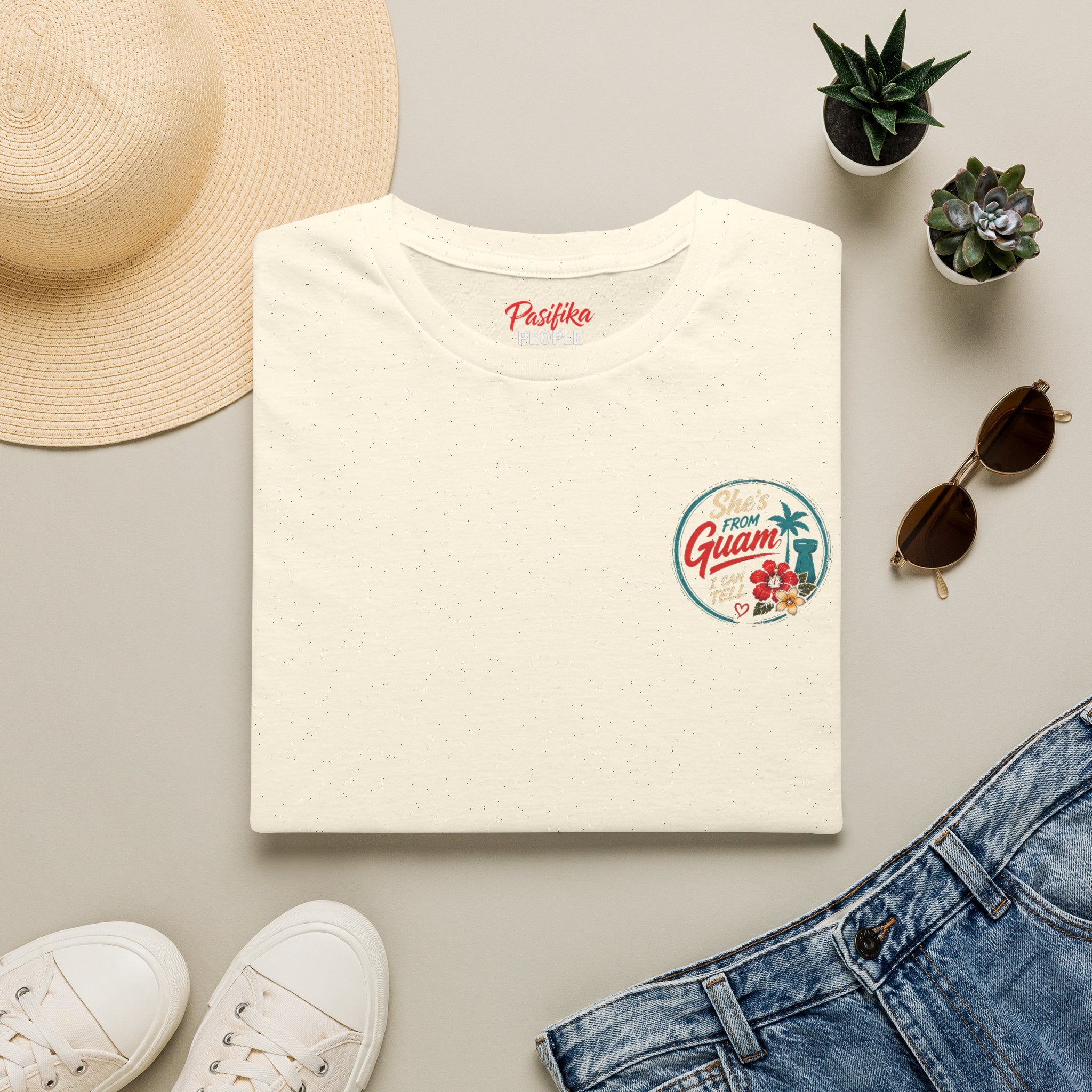 Pasifika People - She's from Guam  — Tropical Island Pride Tee