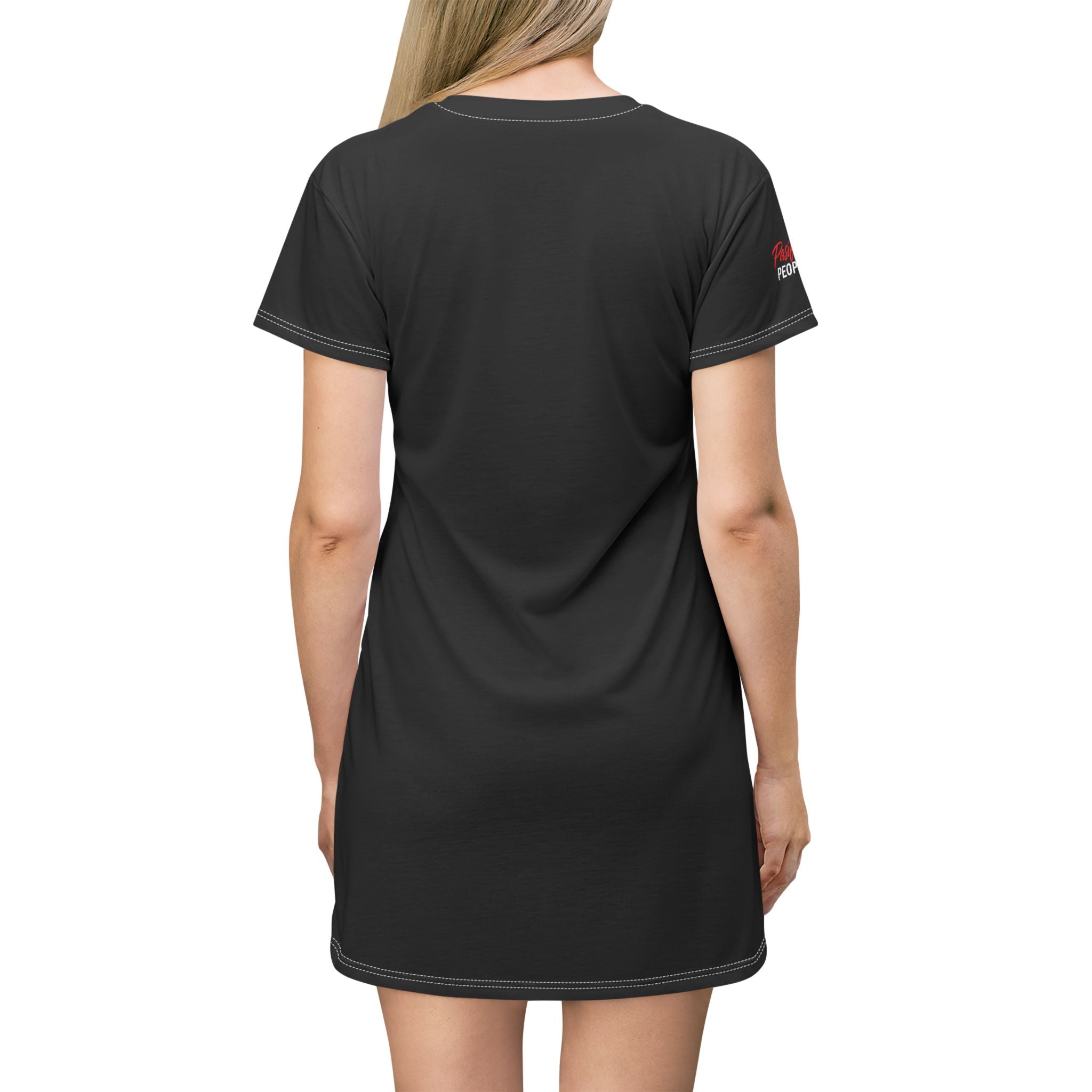 Tribal Black & White T-Shirt Dress — Polynesian Tattoo Print