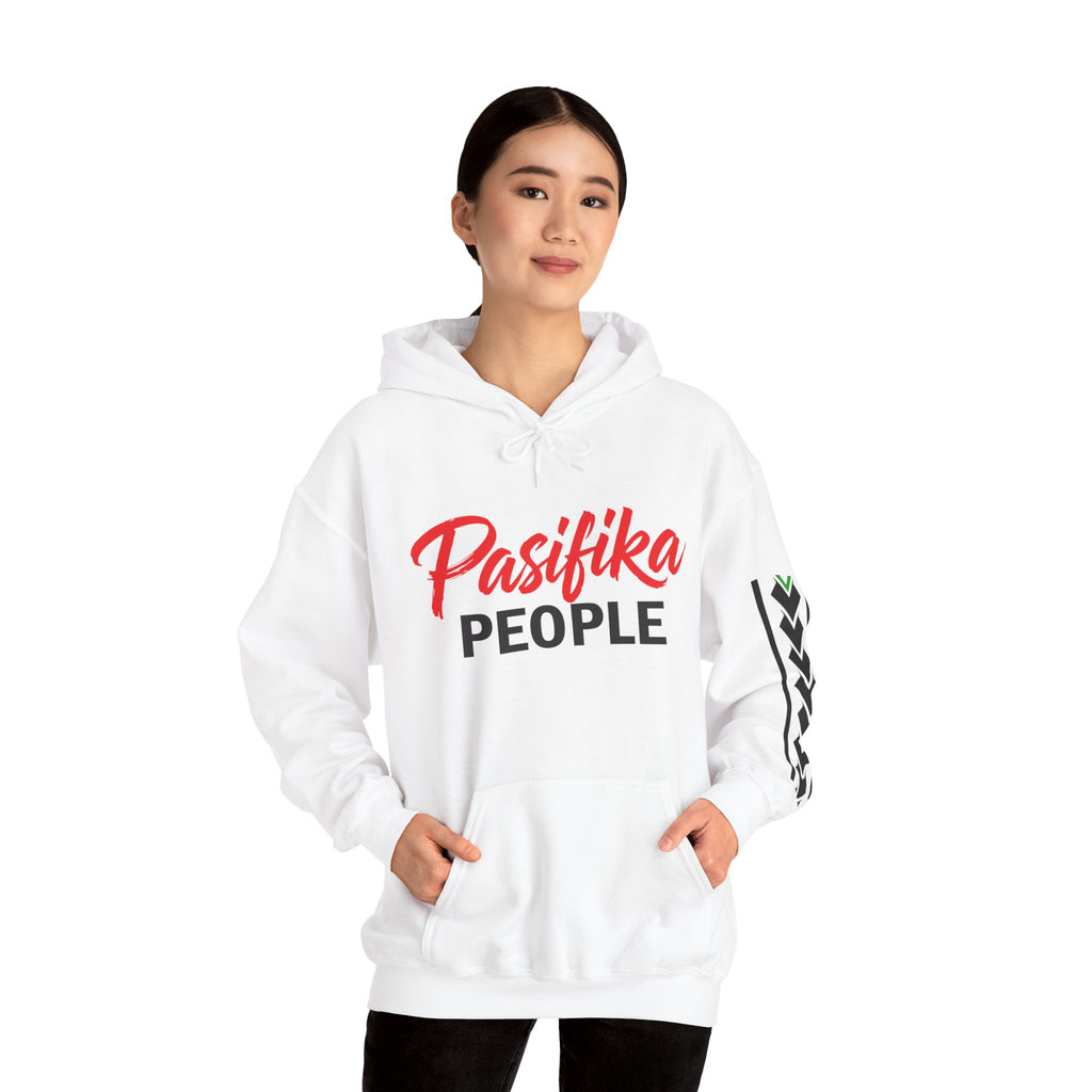 Pasifika People Hoodie — Pacific Island Pride Pullover with Tribal Sleeve Stripe